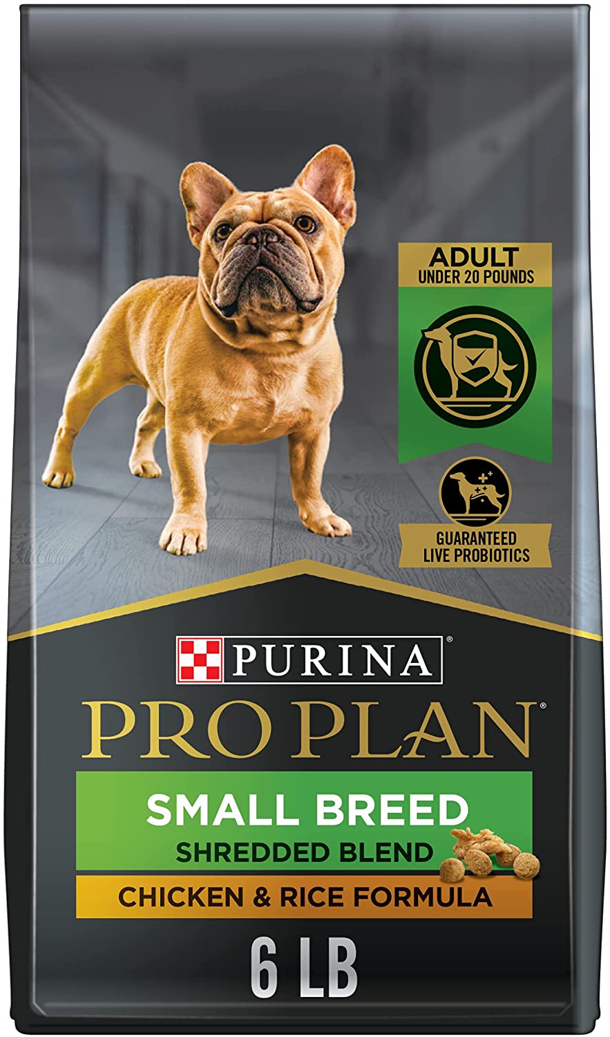 Purina Pro Plan Small Breed Shredded Formula Adult Dry Dog Food， Chicken and Rice Shredded Blend， 6 lb. Bag