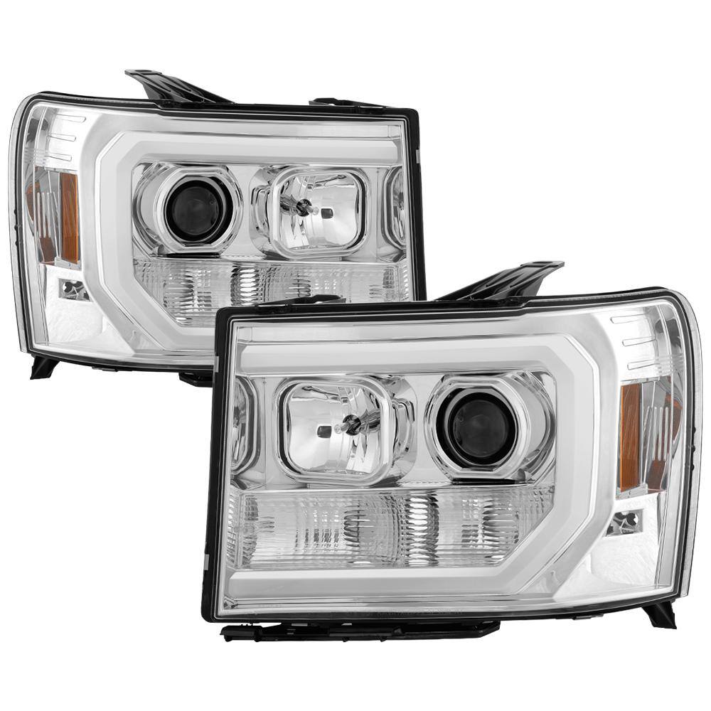 Spyder Auto GMC Sierra 150025003500 07-13 Projector Headlights - Light Bar DRL LED - Chrome 5083647