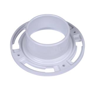 Oatey Fast Set 3 in. Outside Fit or 4 in. Inside Fit PVC Open Hub Toilet Flange 435032