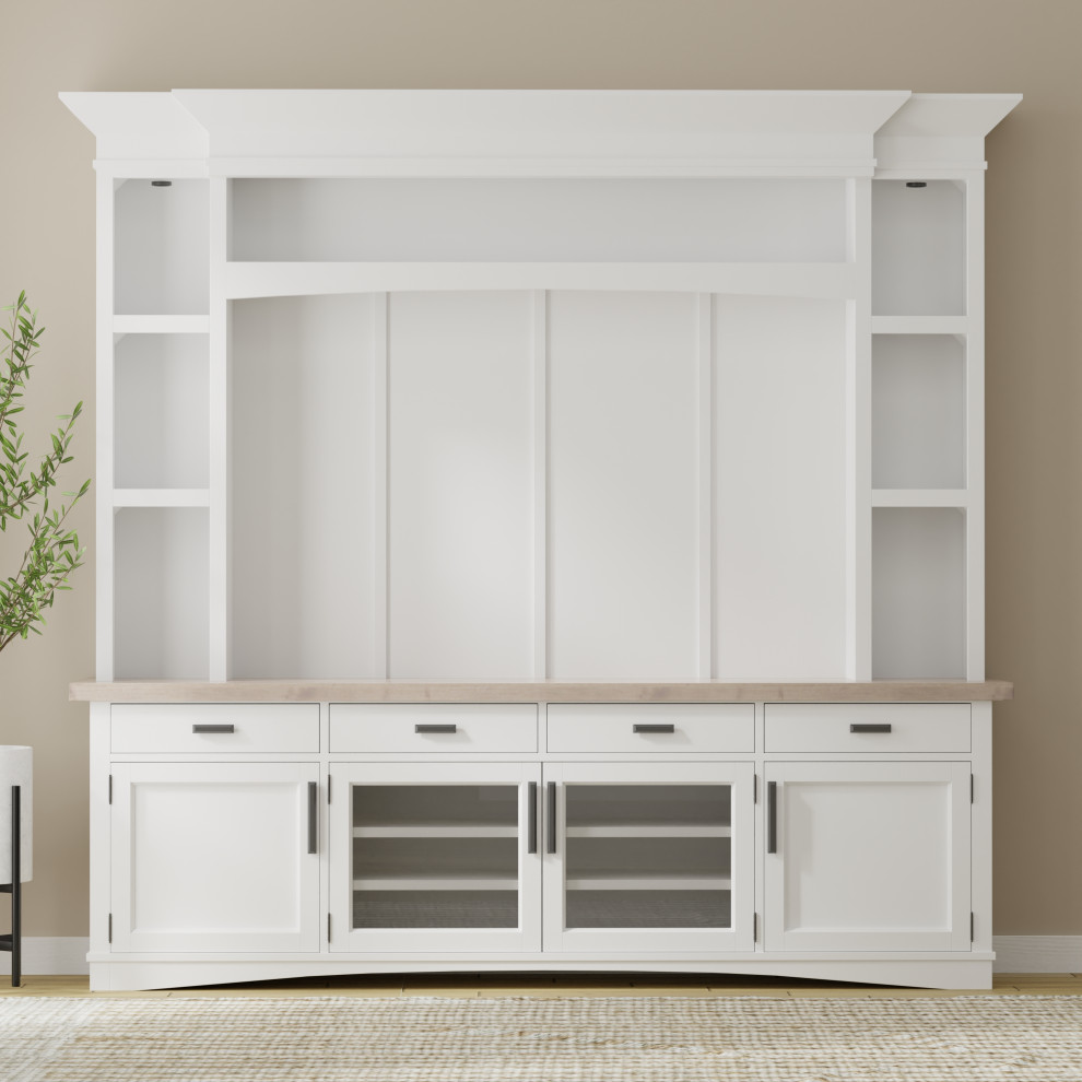 Parker House Americana Modern 92 quotTV Console With Hutch   Traditional   Entertainment Centers And Tv Stands   by Parker House  Houzz