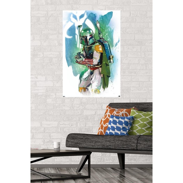 Trends International Star Wars Saga Boba Fett Water Color Unframed Wall Poster Prints