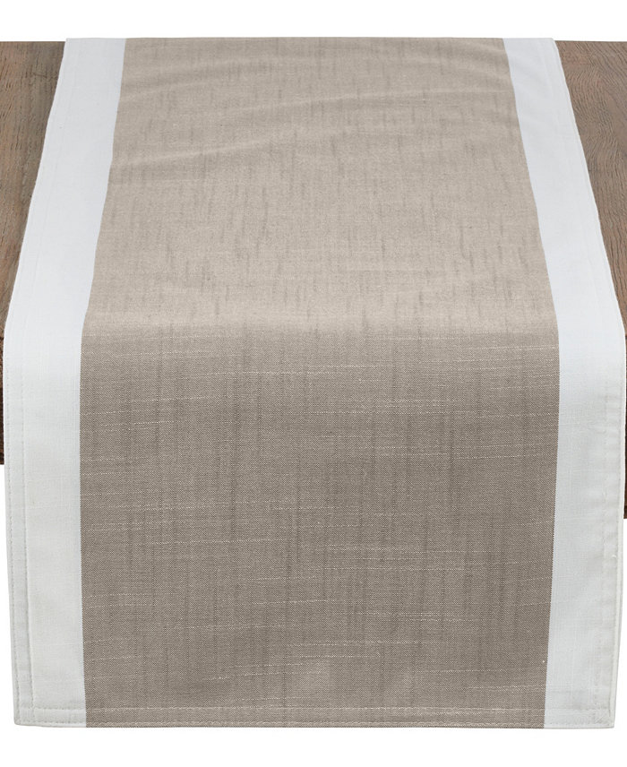 Saro Lifestyle Casual Table Runner with Banded Border Design 54 x 16