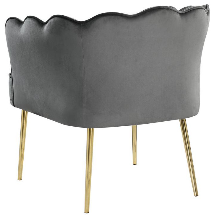 Jackie Gray Velvet Accent Chair With Gold Legs   Midcentury   Armchairs And Accent Chairs   by Homesquare  Houzz