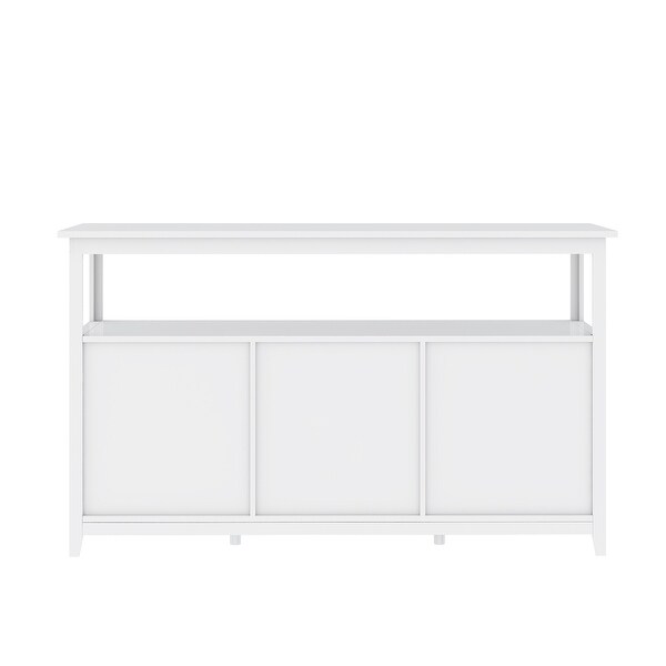 Morden Console Table for Living Room With with 2 Doors and 6 Small Storage