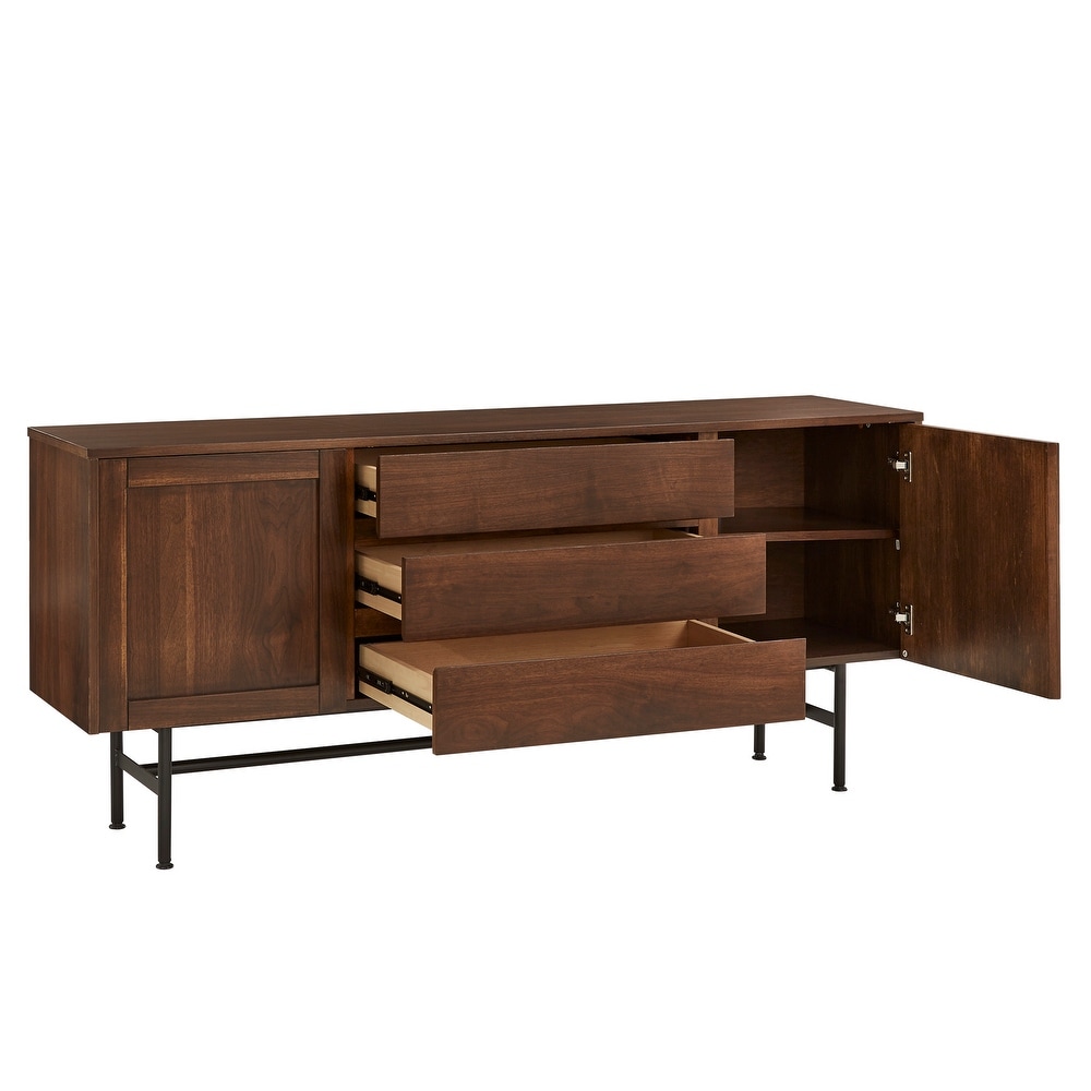 Ryanne Wood and Metal 2 Door and 3 Drawer Server by iNSPIRE Q Modern   Buffet