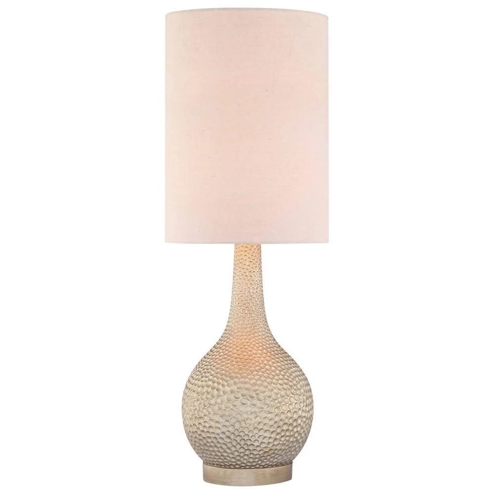 Catalina Champagne Silver Hammered 31-inch Table Lamp with Bulb