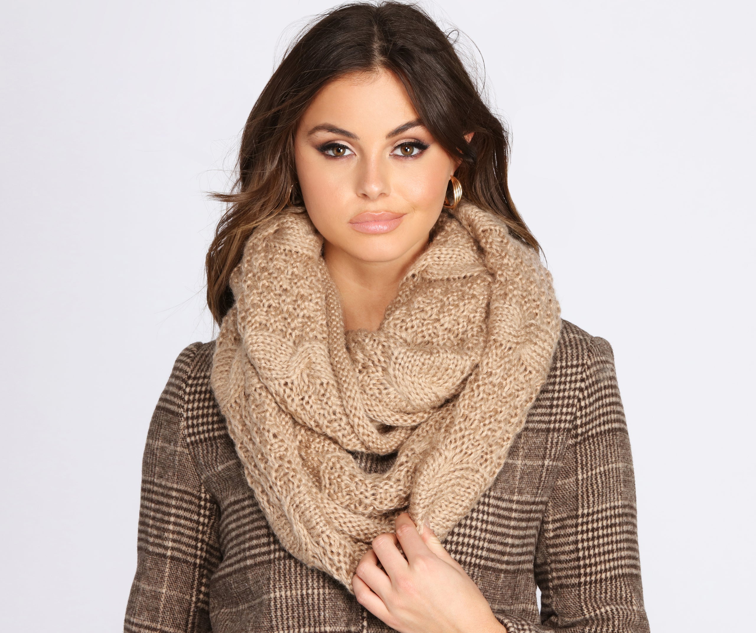 Braided Knit Infinity Scarf