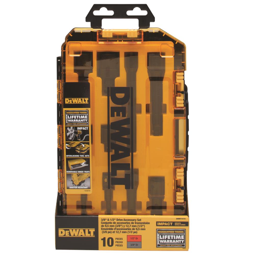 DEWALT Tough Box 10 pc. 3/8 and 1/2 Drive Accessory Set DWMT74741 from DEWALT