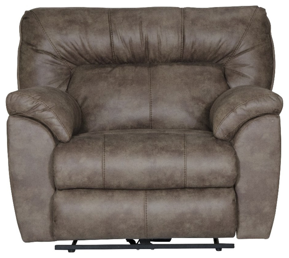 Catnapper Thompson Power Wall Hugger Recliner in Brown Polyester Fabric   Contemporary   Recliner Chairs   by Homesquare  Houzz