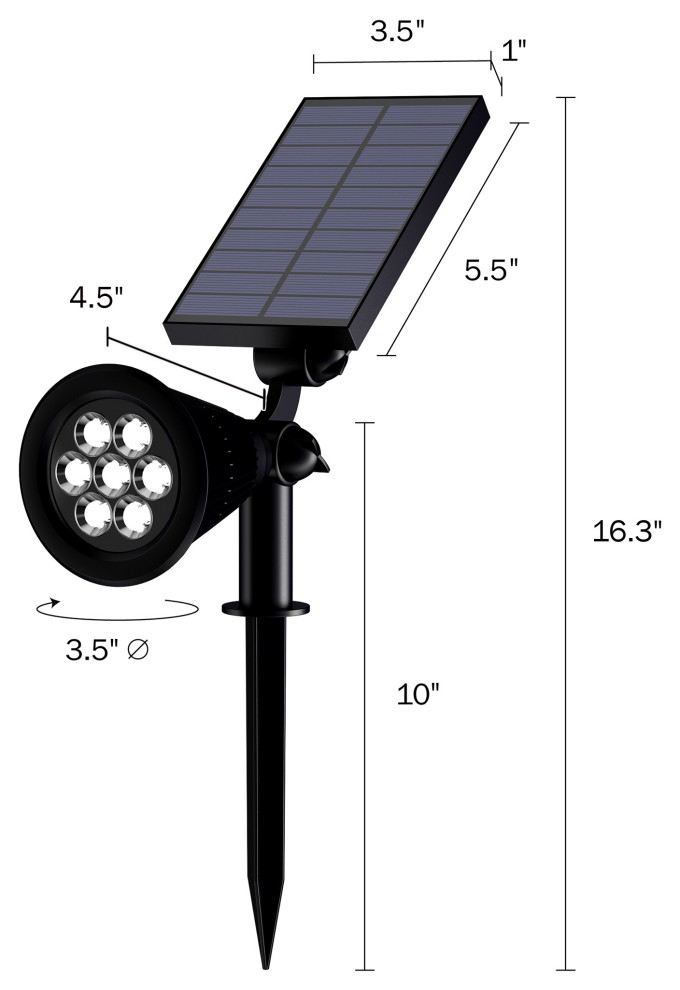 Pure Garden Outdoor LED Solar Lights 2 Pack 7 Bulb Spotlights  Cool White   Transitional   Outdoor Flood And Spot Lights   by Trademark Global  Houzz