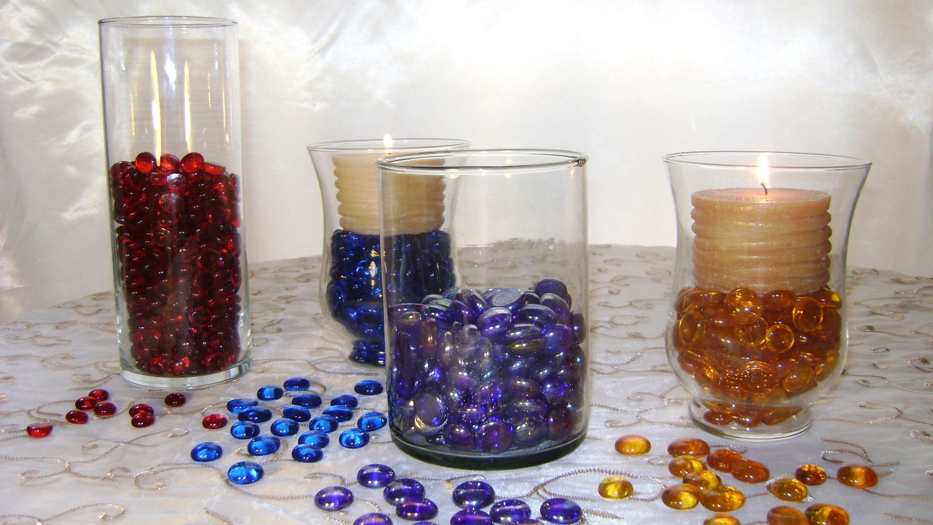 Creative Stuff Glass - Small Size - Glass Gems - Vase Fillers - Aquarium Decorations (1 lb Scarlet Red Small)