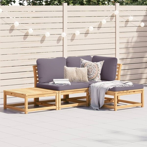 vidaXL Patio Sofa with Cushions 2Seater Outdoor Loveseat Solid Wood Acacia