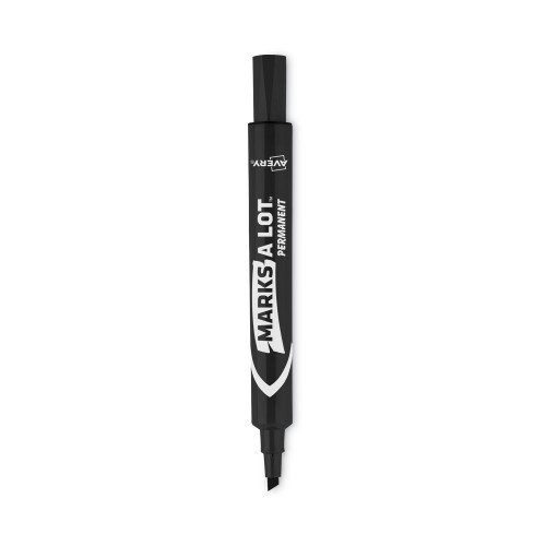 Avery MARKS A LOT Large Desk-Style Permanent Marker， Broad Chisel Tip， Black， Dozen (8888) (08888)