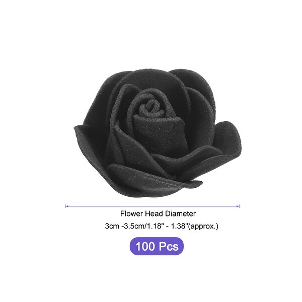 Artificial Rose Flower Heads PE Mini Faux Flowers for DIY Craft 100Pcs