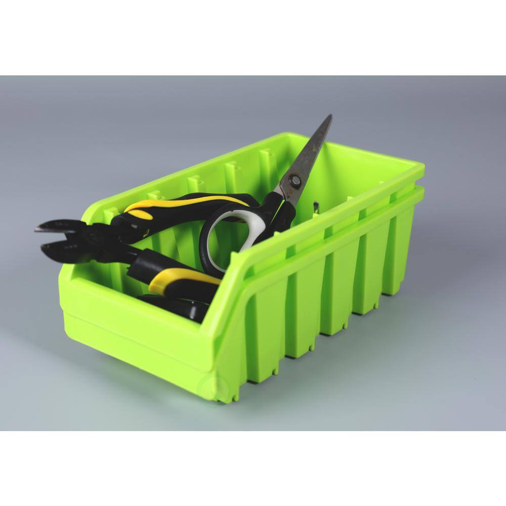 Basicwise 1.8 Qt. Plastic Storage Stacking Bins in Green (Pack of 6) QI003255G.3