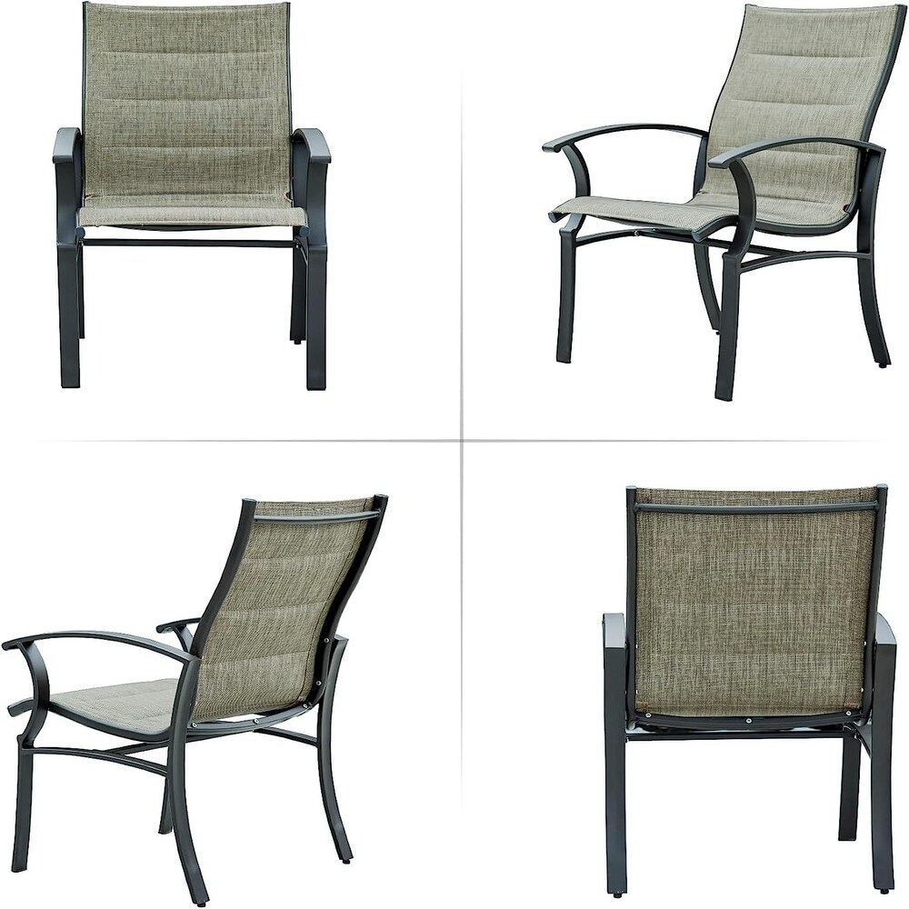 Patio Grey Dining Chairs Set of 2 Bistro Metal Steel Chair