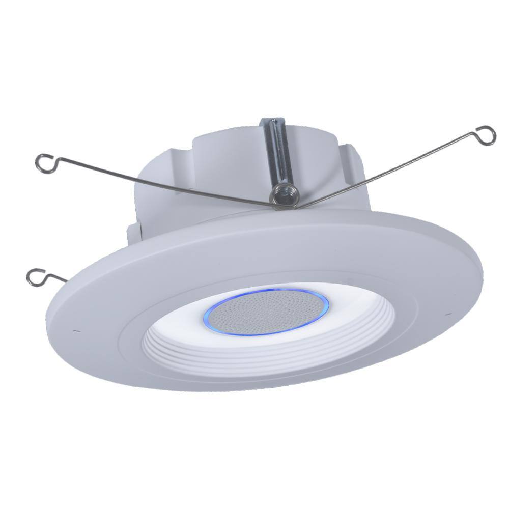 Halo RL56 Series 5 in.6 in. Tunable CCT Smart Voice Integrated LED Recessed White Retrofit Module Trim RL56069B4AWHVA