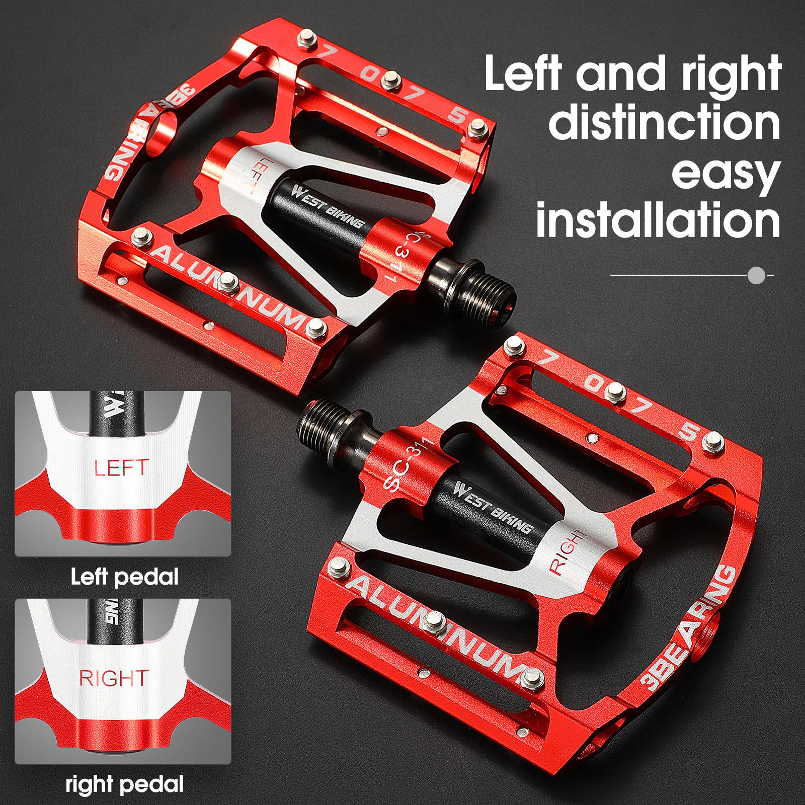 3 Bearings Bicycle Bike Pedals Ultralight Aluminium oy MTB Road Bike Pedals Flat Platform Bicicleta Cycling Parts