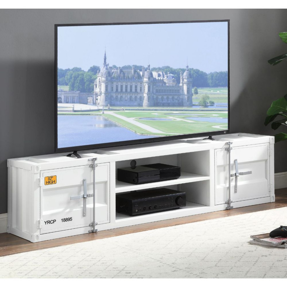 Acme Cargo TV Stand White   Industrial   Entertainment Centers And Tv Stands   by AMOC  Houzz