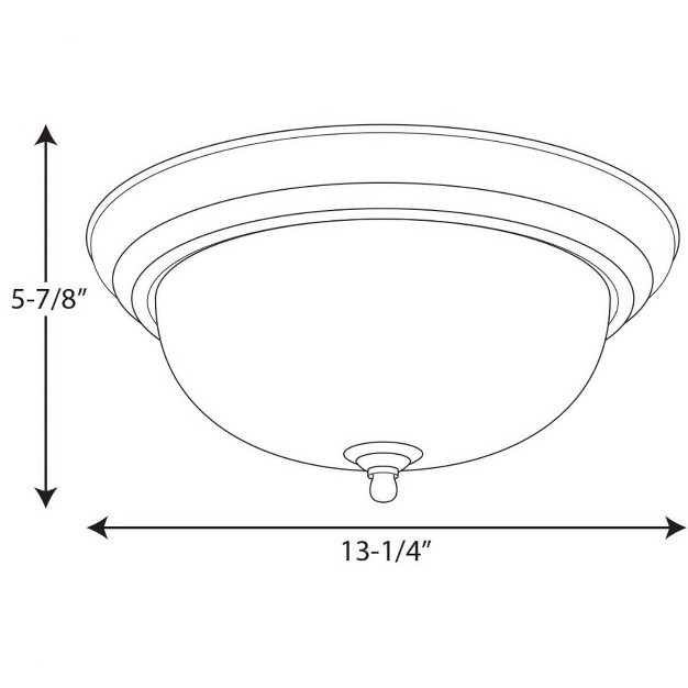 Progress Lighting Melon 2 light Flush Mount Brushed Nickel Alabaster Glass Shade