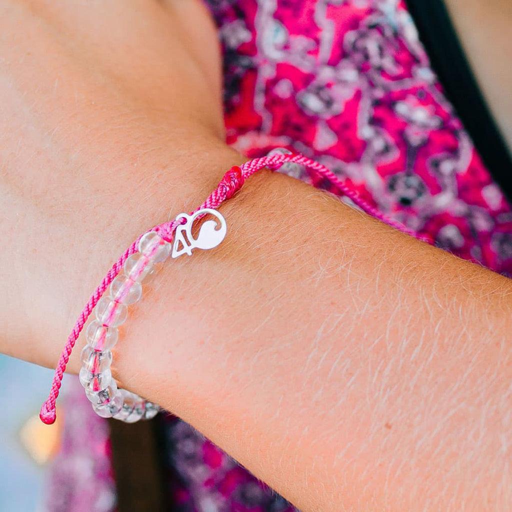 4Ocean  Pink Flamingo Beaded Bracelet