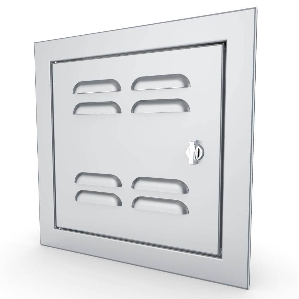 Sunstone Signature Series 12 in. x 12 in. 304 Stainless Steel Left Swing Vented Door BA-VSDL12