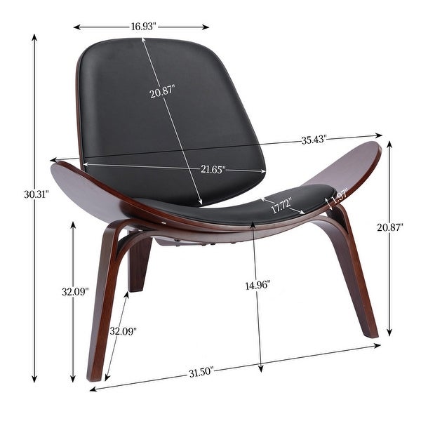 Modern PU Leather Walnut Accent Chair Leisure Chair