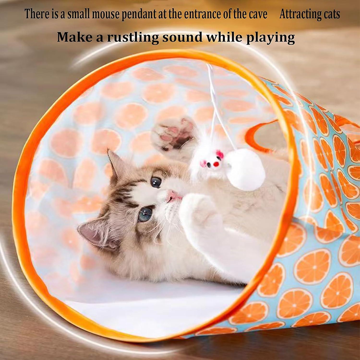 Pet Cat Tunnel Tube Toys Collapsible Tunnel Crinkle Sack Bag Pet Cat Interactive Toys Bag With 1 Little Mice