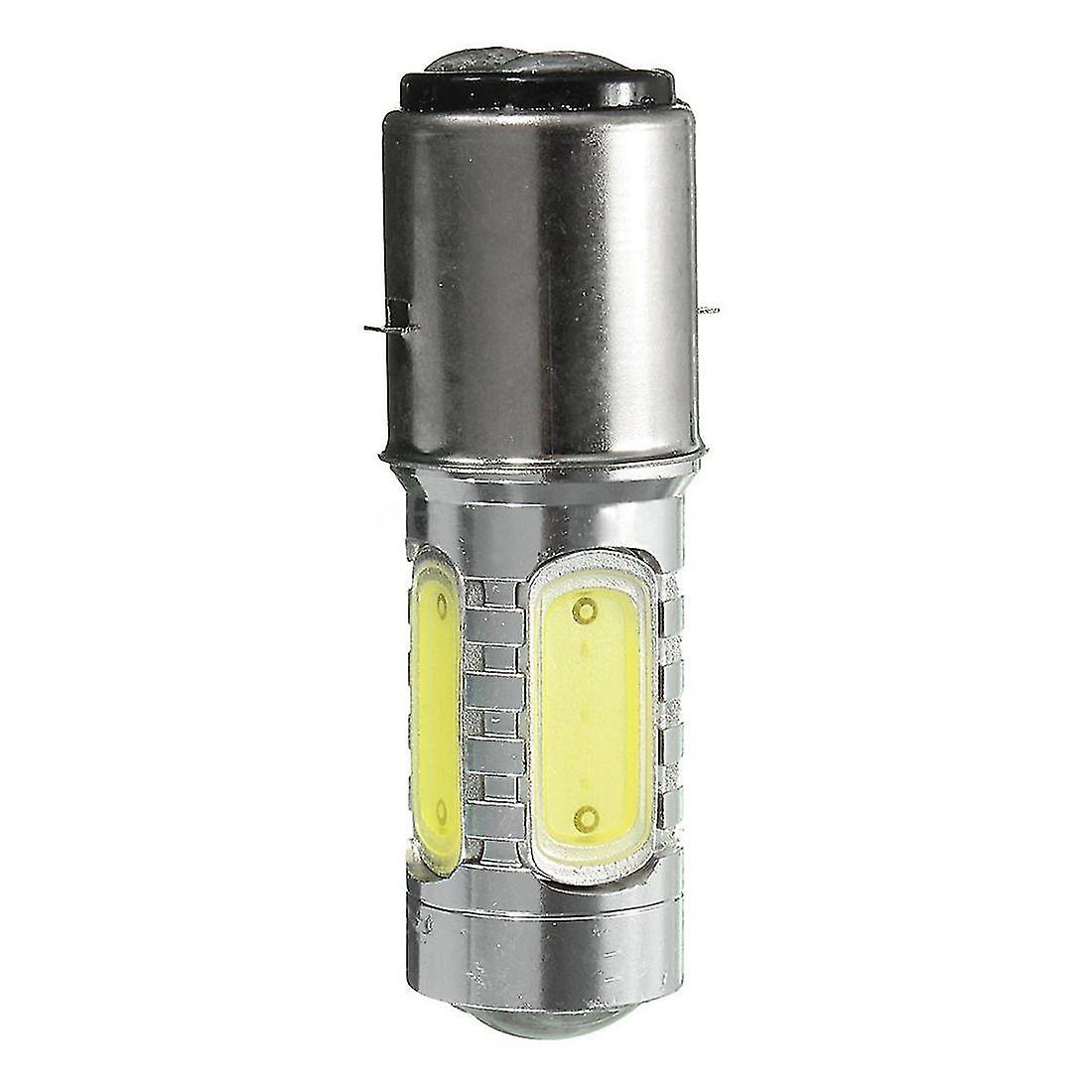 12v Ba20d H6 4 Cob Led White Bulb Light For Motorcycle Bike Moped Atv Headlight