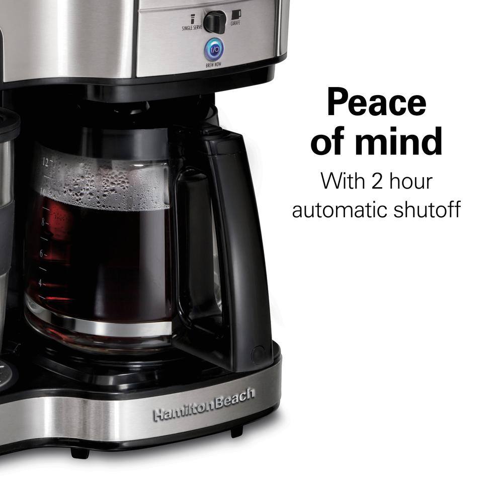 Hamilton Beach 12-Cup Black and Stainless Steel 2-Way Programmable Drip Coffee Maker 49980R