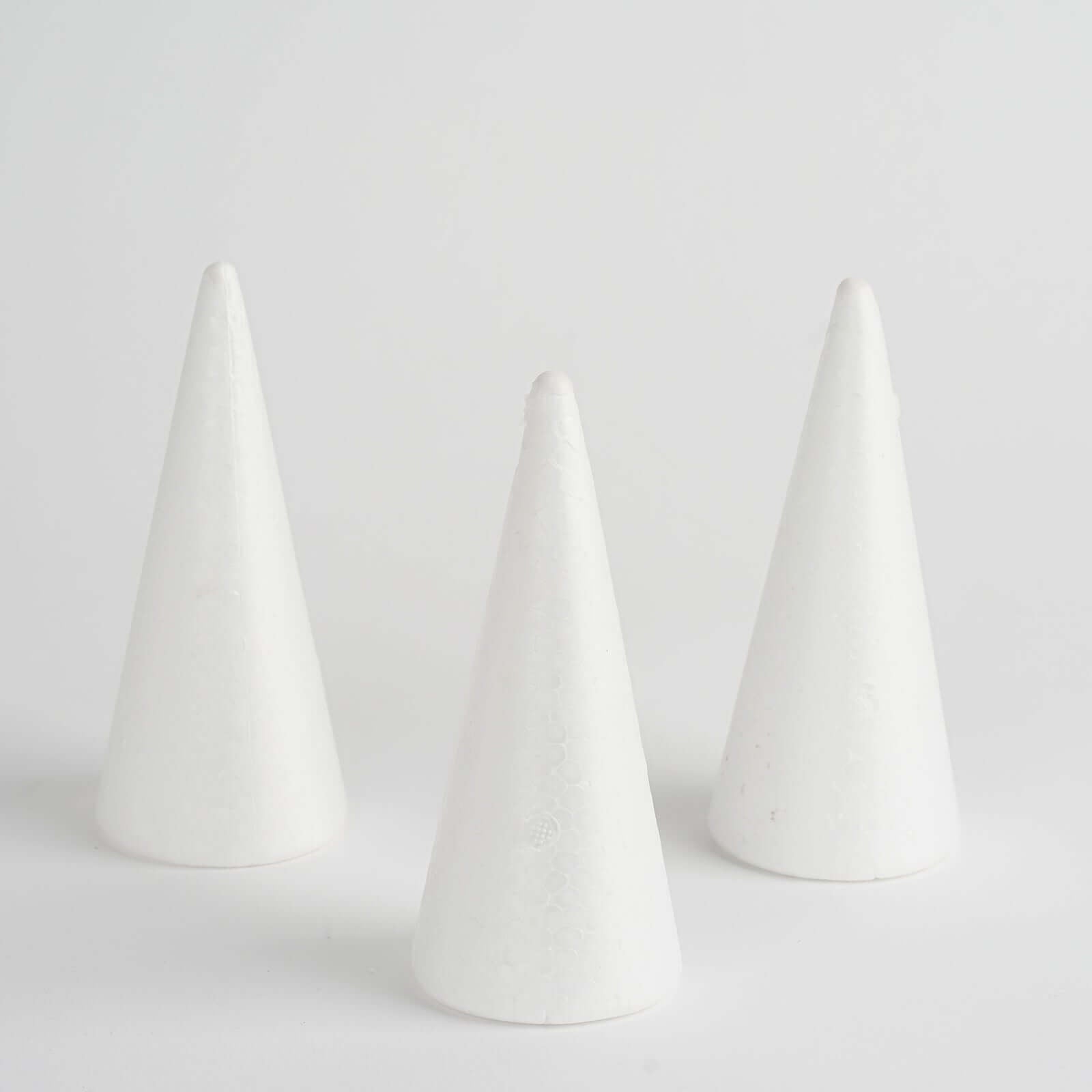 24 Pack White Styrofoam Cone, Foam Cone For DIY Crafts 6