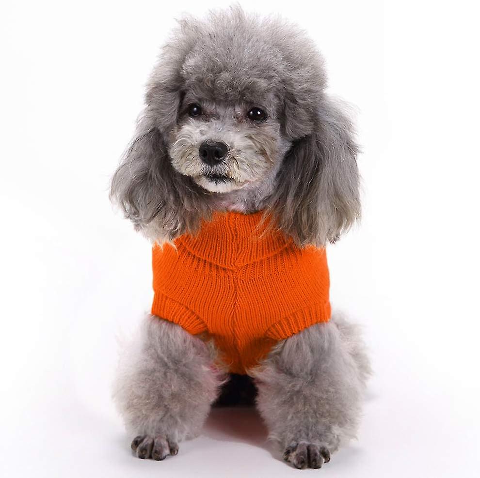 Dog Sweater， Warm Pet Sweaters Dogs Large Dogs， Cute Knitted Classic Cat Sweater Dog Clothes Coat For Girls Boys Dog Puppy Cat(large，light Orange)