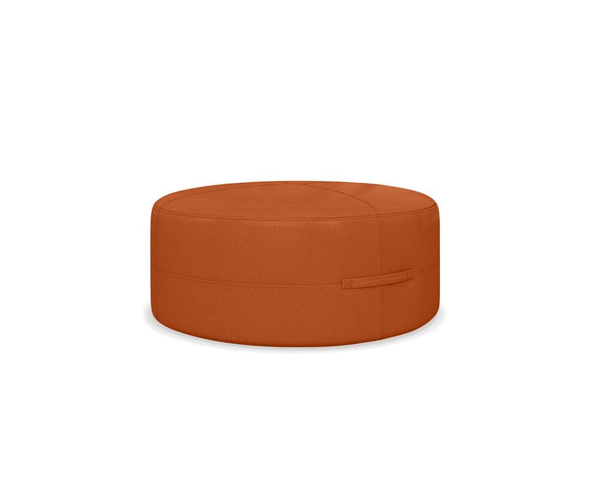 Ellis Leather Round Ottoman