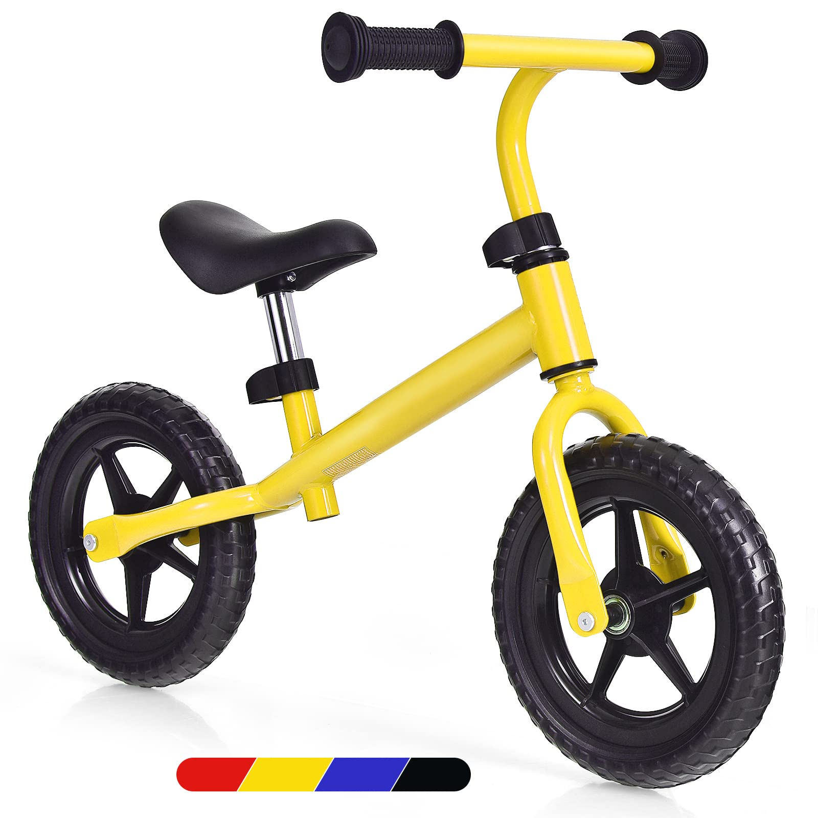 BABY JOY Kids Balance Bike, No Pedal Training Bicycle with Adjustable Handlebar & Seat and Puncture-Proof EVA Tires