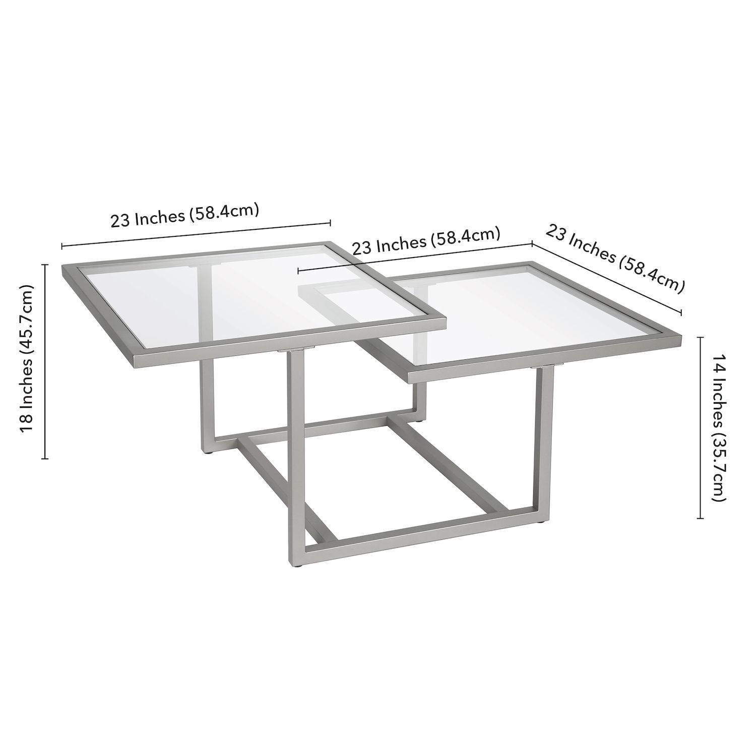 Finley and Sloane Amalie 43'' Wide Square Coffee Table