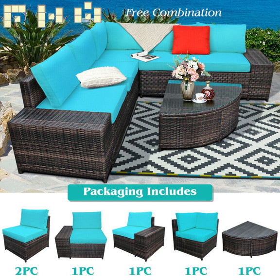 Costway 41930562 6 Piece Wicker Patio Sectional So...