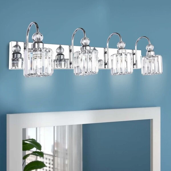 3/ 4 - Light Modern Glam Luxuriou Crystal Bathroom Vanity Light Wall Sconce