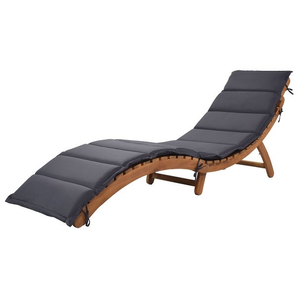 3-Piece Wood Outdoor Patio Chaise Lounge Set， Foldable Tea Table and 2 Portable Extended Chaise Lounge