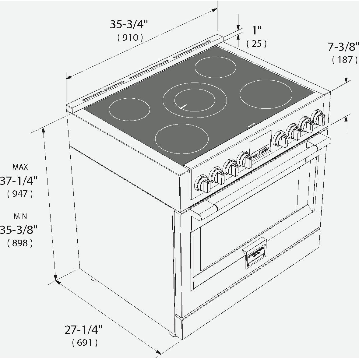 Fulgor Milano 36-inch Freestanding Induction Range F6PIR365S1