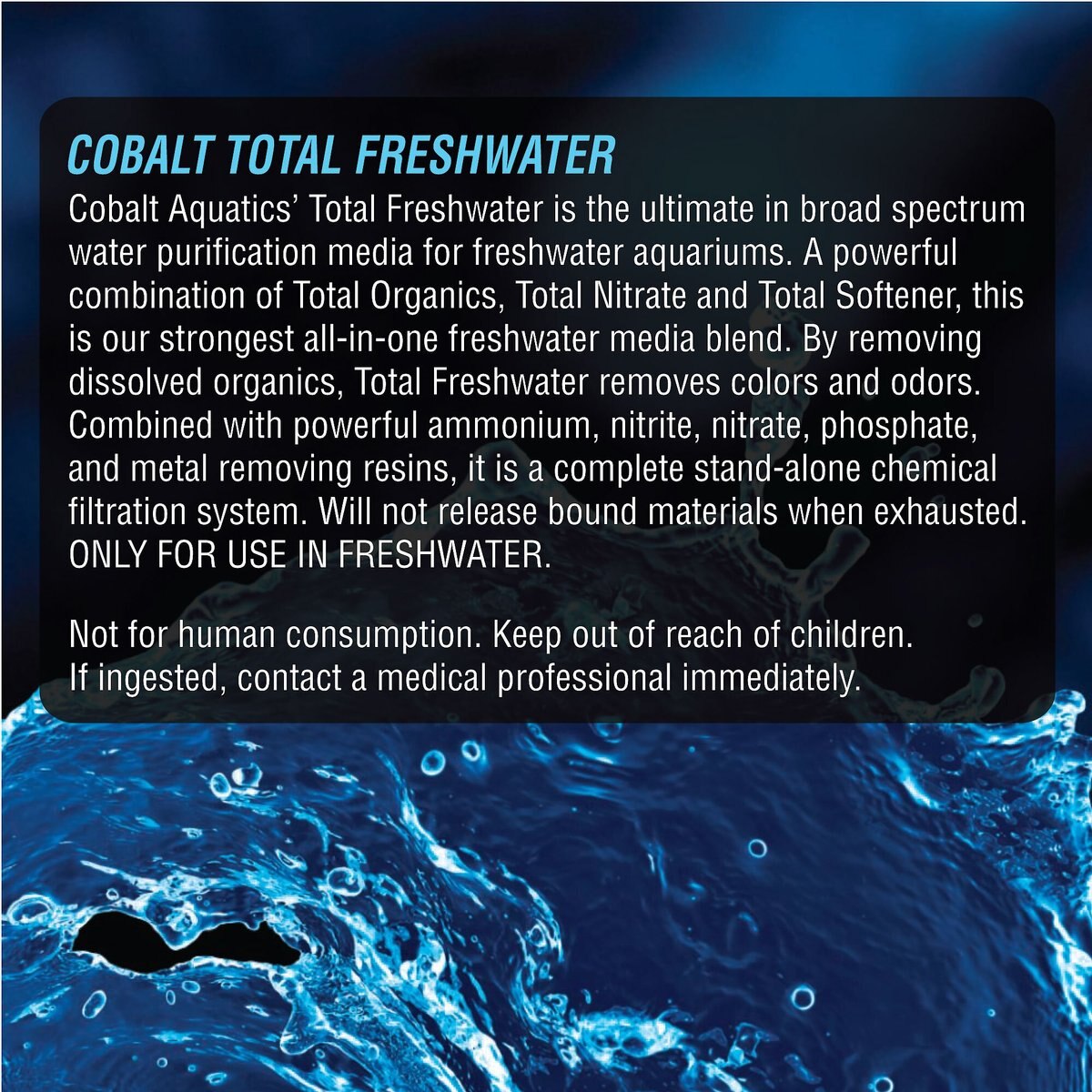 Cobalt Aquatics Total Freshwater Aquarium Resin， 60-oz tub