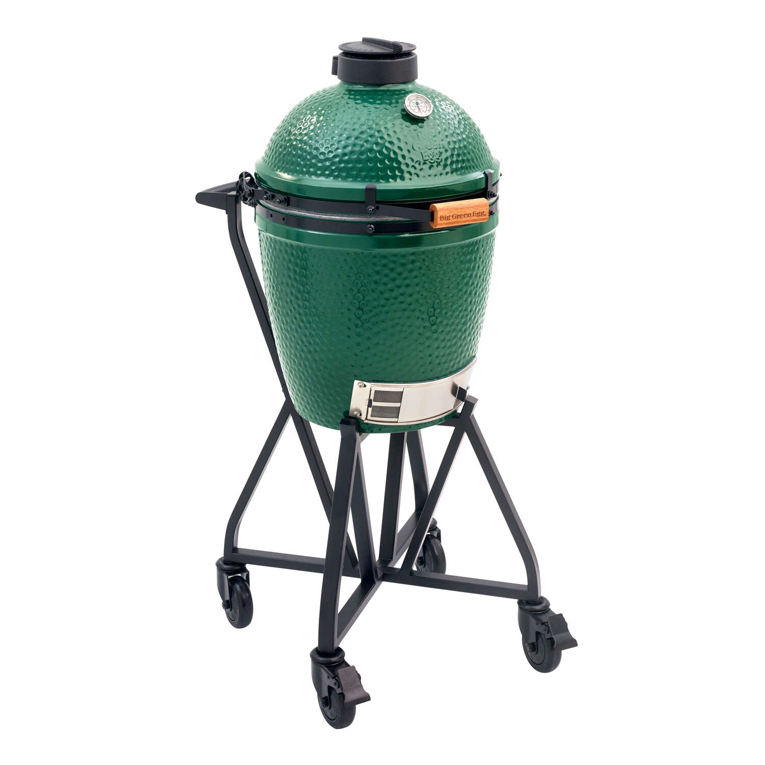 Big Green Egg 15 in. Medium EGG Package with Nest/Handler Charcoal Kamado Grill and Smoker Green