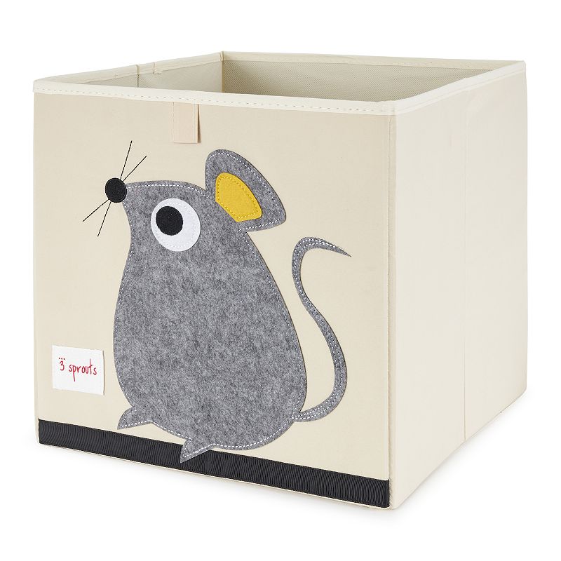 3 Sprouts Toddler Foldable Fabric Storage Cube Box Storage Bins， Cat/Dog/Mouse