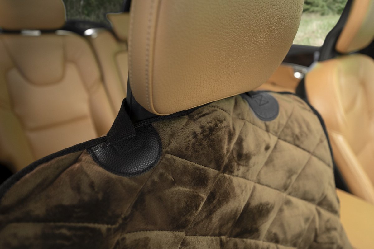 Plush Paws Products Quilted Velvet Waterproof Co-Pilot Bucket Car Seat Cover， Standard