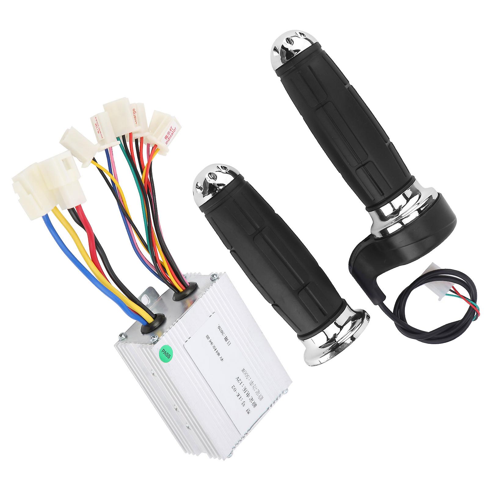 12v500w Bike Throttle Grips Brush Controller Antislip Plating Handle Electric Bike Accessory