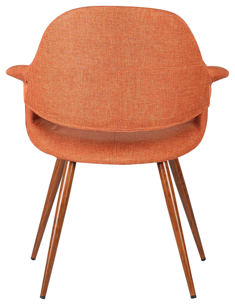 Phoebe Mid Century Dining Chair  Walnut  Orange   Midcentury   Dining Chairs   by Homesquare  Houzz