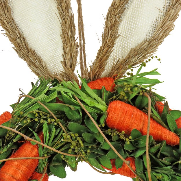 Bunny Ears Carrot Artificial Hanging Wreath Easter Collection