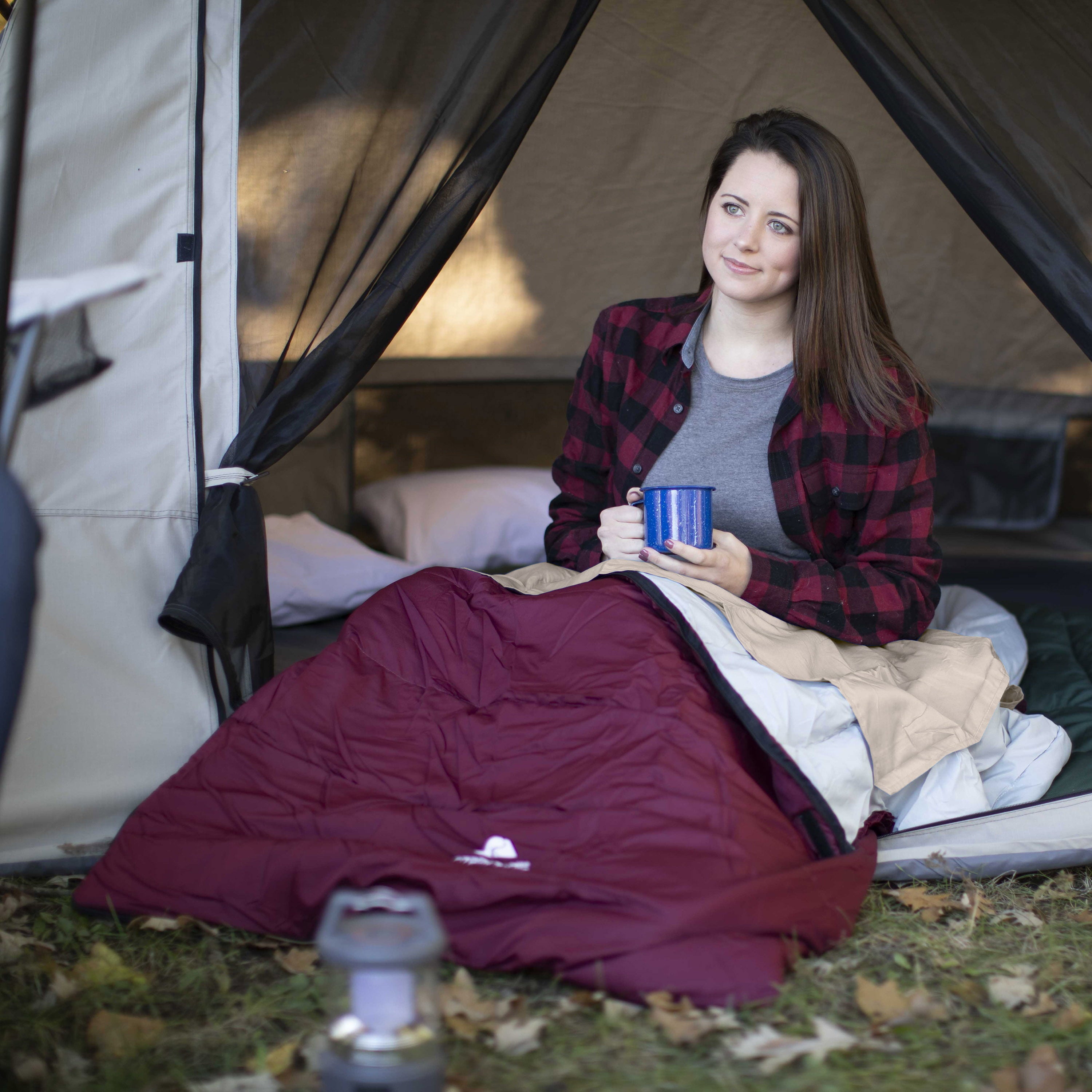 Ozark Trail Breathable Polyester Camping Sleeping Bag Liner Sheet, Beige (78" L x 33.5" W)