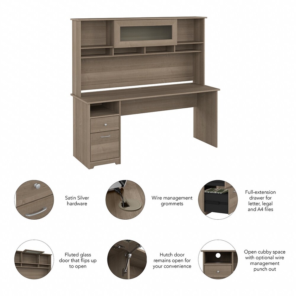 72W Computer Desk with Hutch and Drawers by Bush Furniture