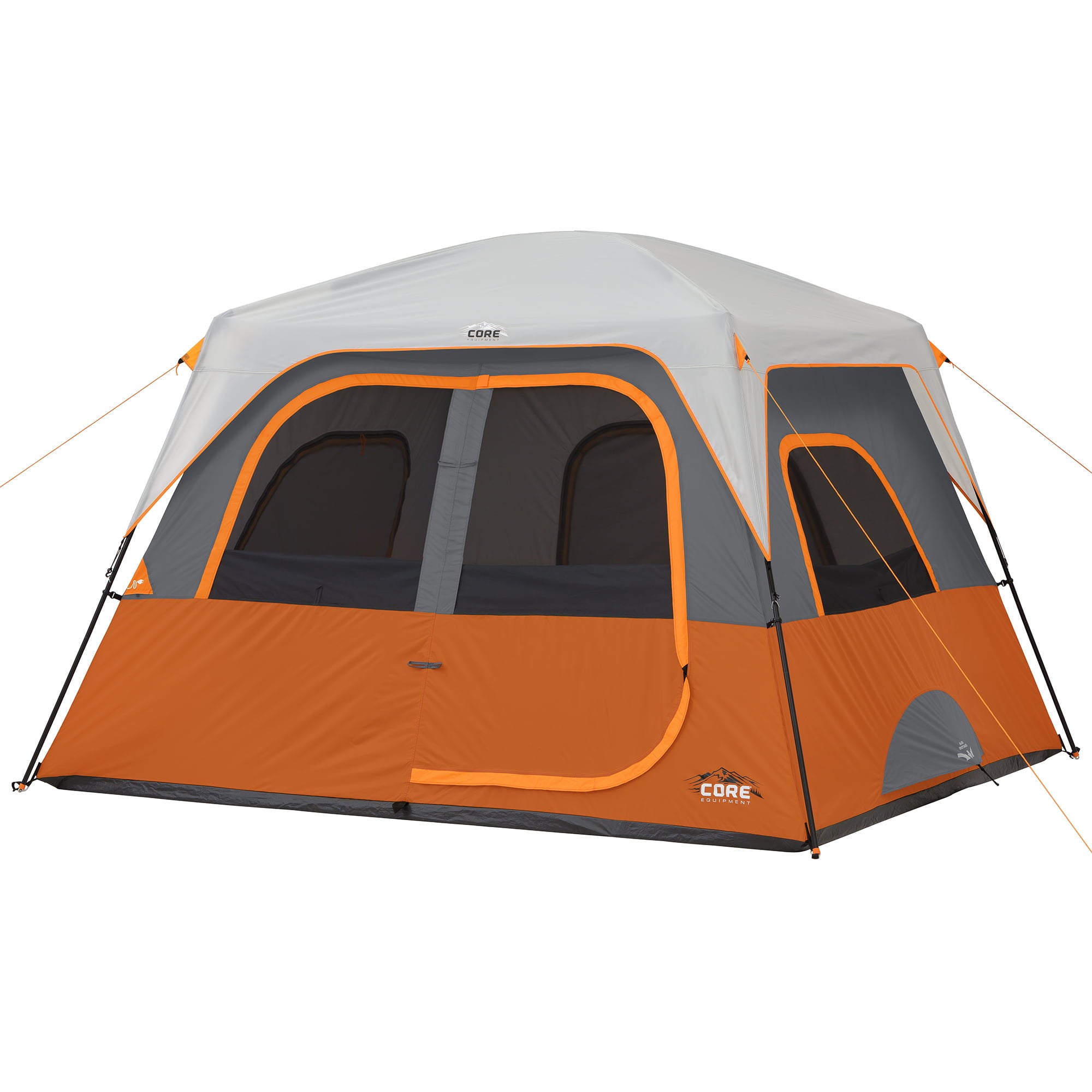 Core Equipment 6-Person 1-Room Straight Wall Cabin Camping Tent- Orange