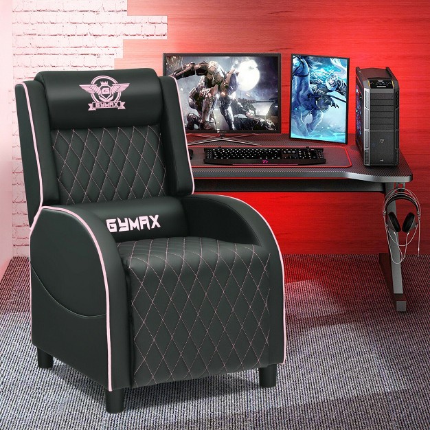 Costway Massage Gaming Recliner Chair Leather Single Sofa Home Theater Seat